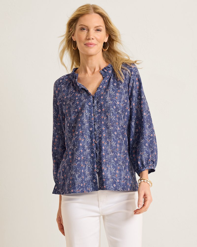 Blue Sea Flora Blouse