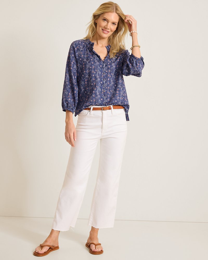 Blue Sea Flora Blouse