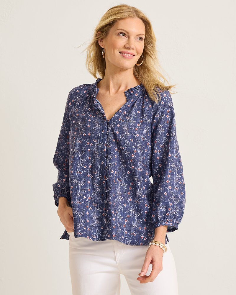 Blue Sea Flora Blouse