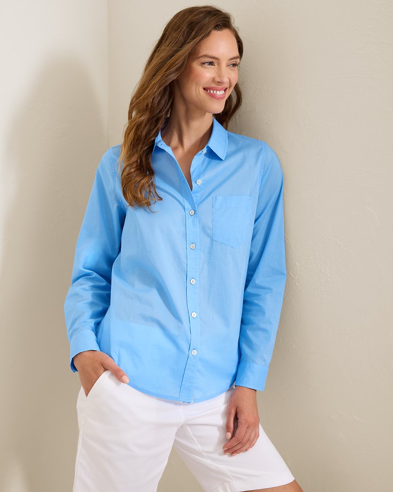 Washed Voile Classic Long-Sleeve Top