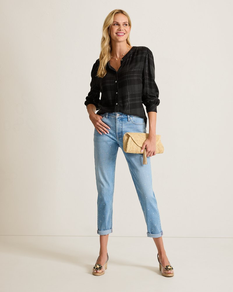 Pearl Beach Metallic Blouse