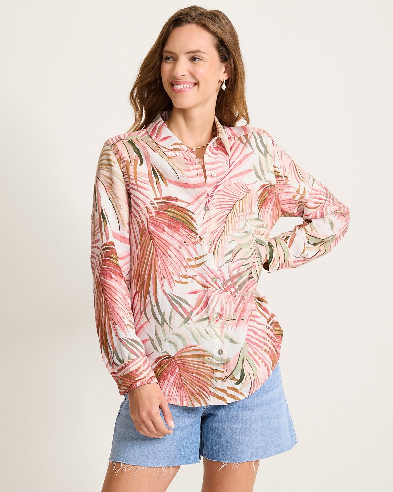 Coastalina Linen Palm Canyon Relaxed Top