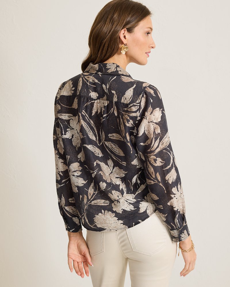 Bloom Beauty Linen-Blend Popover Top