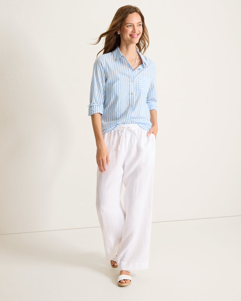 Oceanic Oasis Voile Long-Sleeve Top