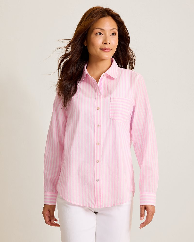 Oceanic Oasis Voile Long-Sleeve Top