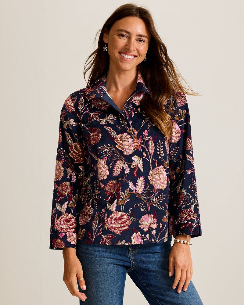Exquisite Bloom Cord Popover Top