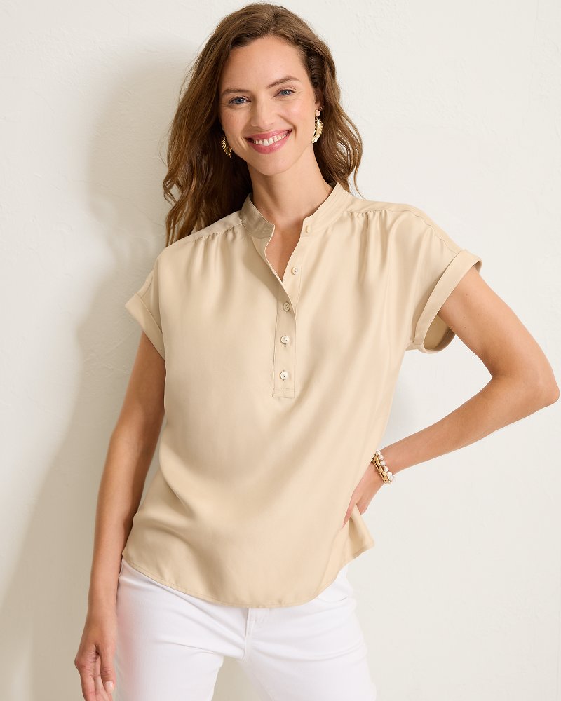 Silk Popover Top