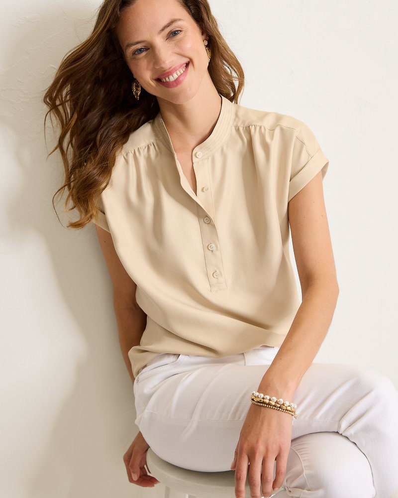 Silk Popover Top
