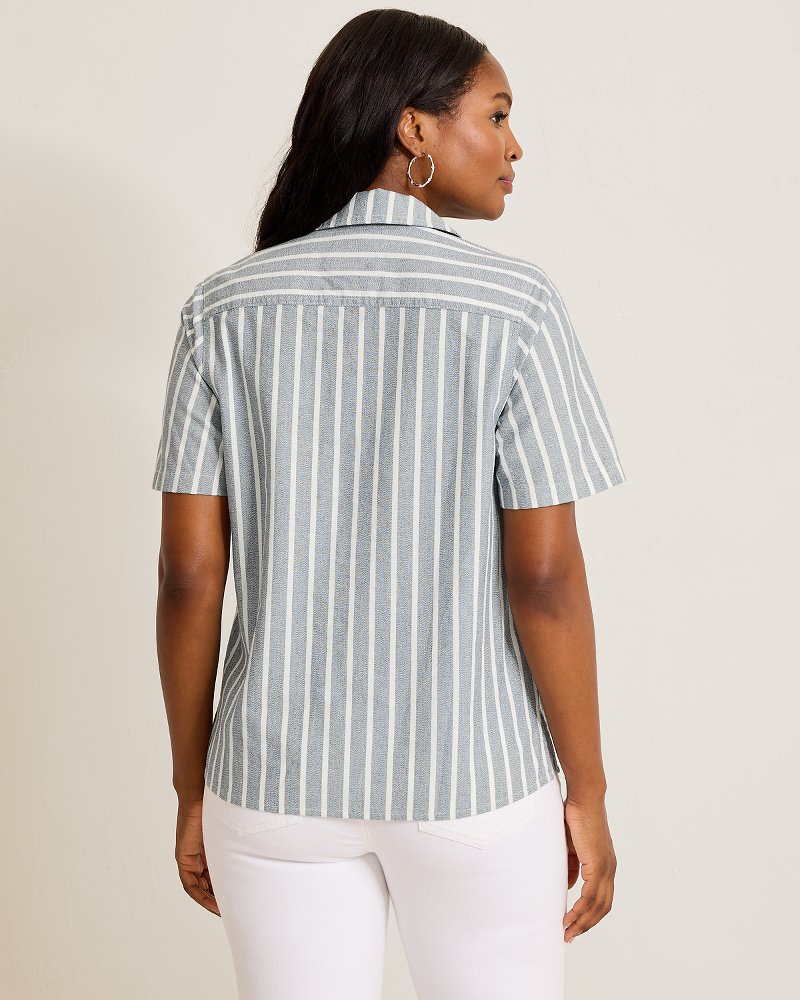Thumbnail for Chambray Stripe Utility Popover Top