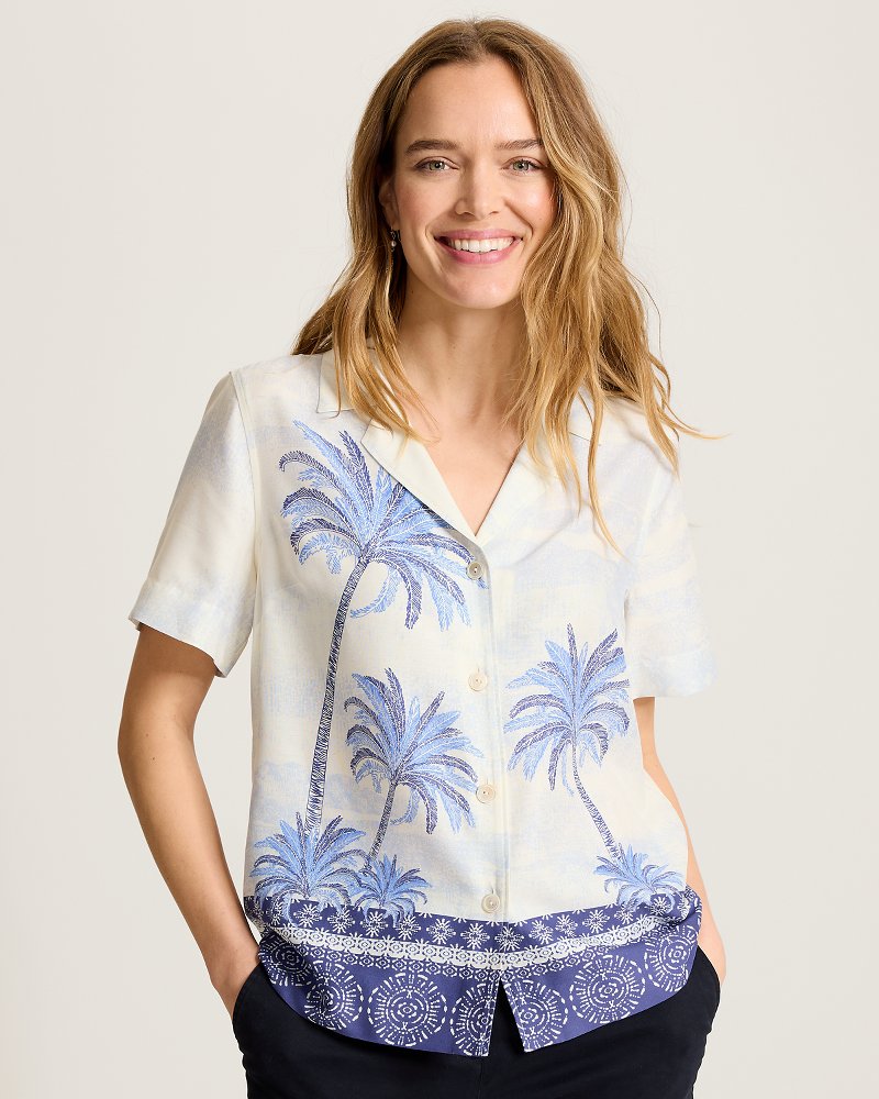 Palm Paradise Silk Camp Shirt