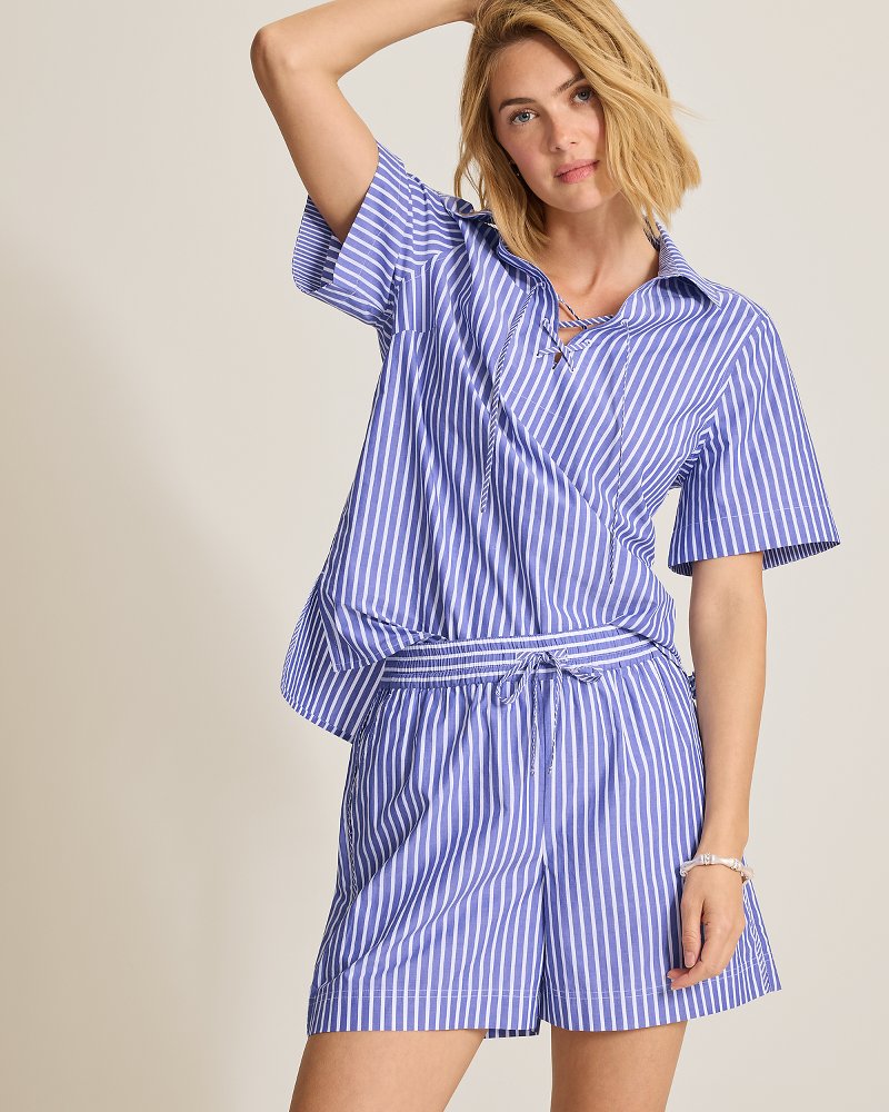 Harbor Isle Lace-Up Popover Camp Shirt thumbnail 4