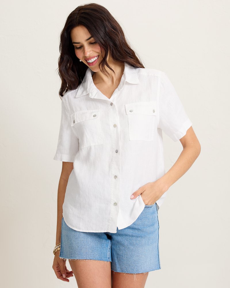Coastalina Linen Camp Shirt
