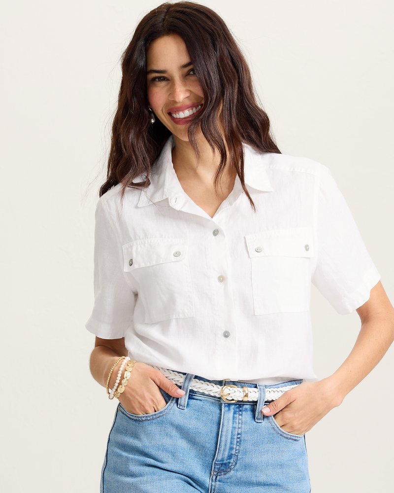 Coastalina Linen Camp Shirt