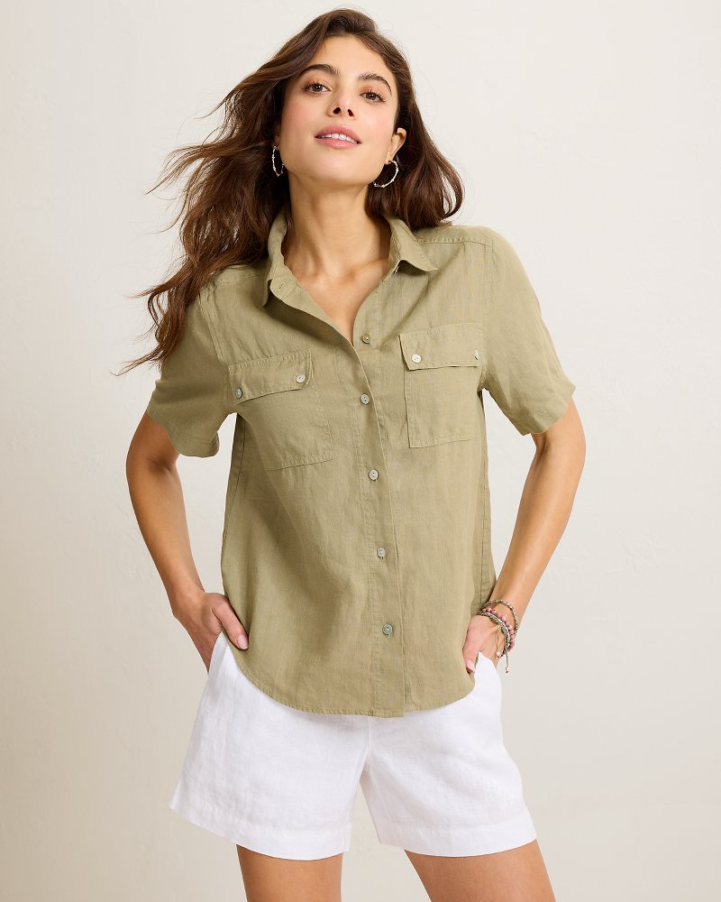 Coastalina Linen Camp Shirt