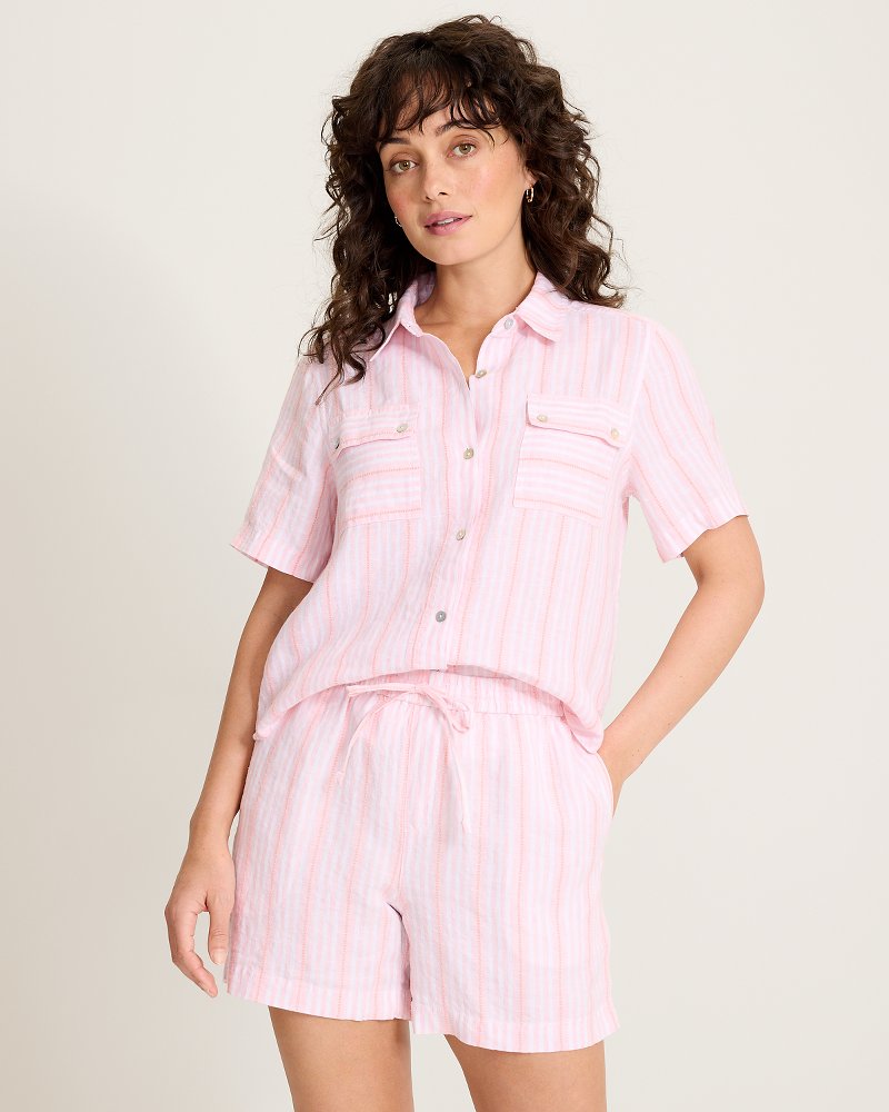 Beach Breeze Linen-Blend Camp Shirt