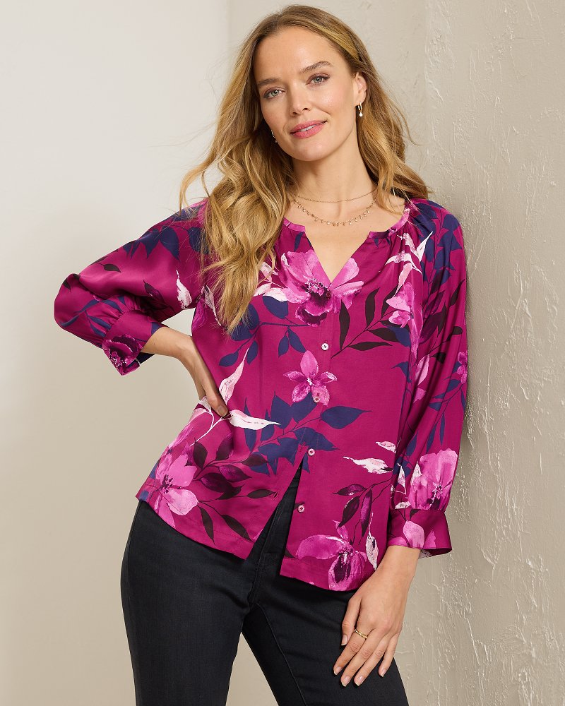 Sunset Shimmers 3/4-Sleeve Top