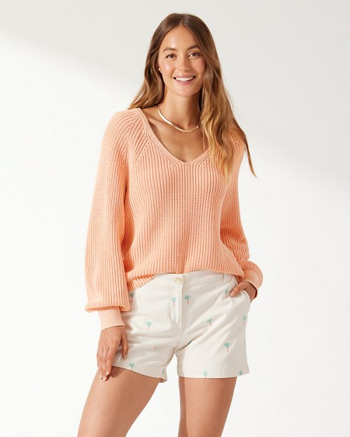 Belle Haven Long-Sleeve V-Neck Sweater
