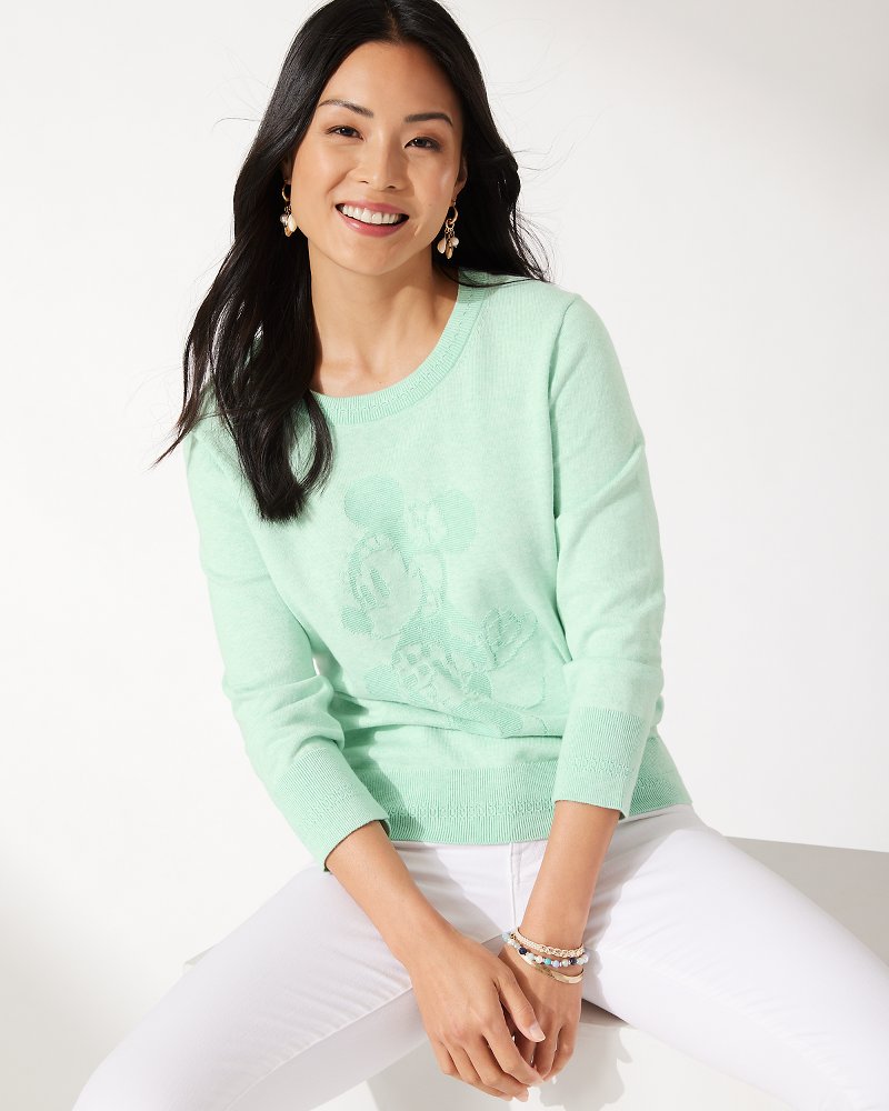 Disney Seashore View Cotton Jacquard Jewel-Neck Sweater
