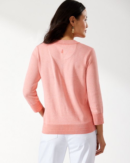 Disney Seashore View Cotton Jacquard Jewel-Neck Sweater