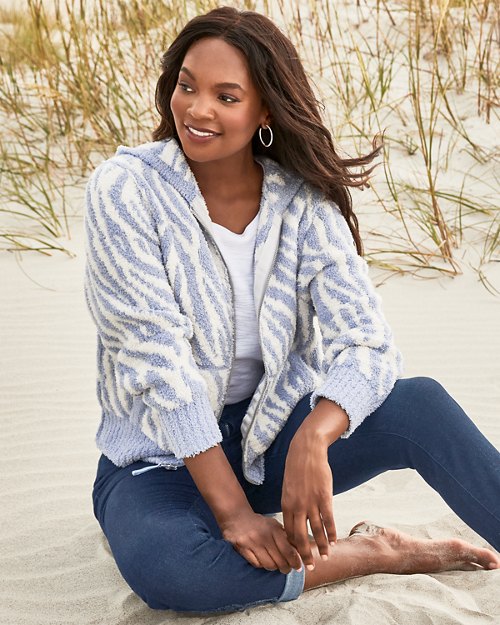 Sea Swell Island Soft® Zebra Full-Zip Sweater