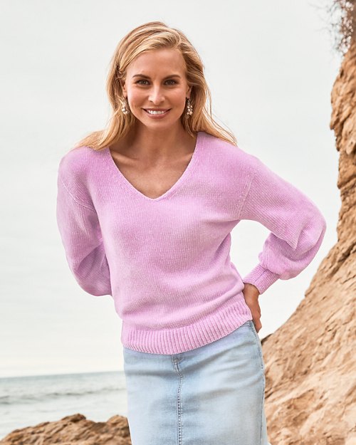 Island Luna Chenille V-Neck Sweater