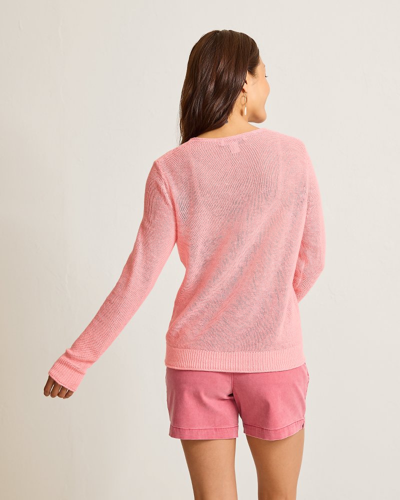 (取寄) トミーバハマ レディース シーダー リネン Ls V-ネック  Bahama women Cedar Linen LS V-Neck Black Cedar Linen Long-Sleeve V-Neck Sweater