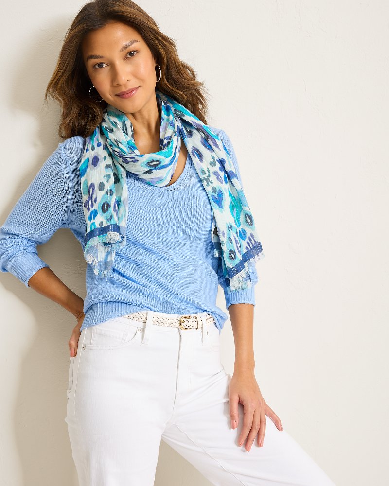 Thumbnail for Cedar Linen Long-Sleeve V-Neck Sweater