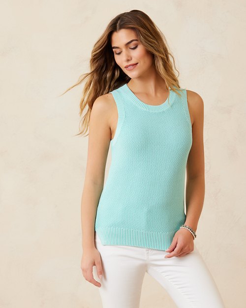 Belle Haven Seed Knit Sleeveless Sweater