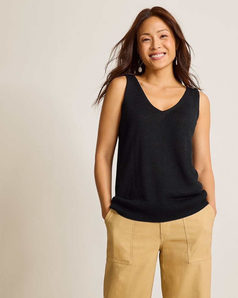 Addison Sleeveless Linen-Blend Sweater