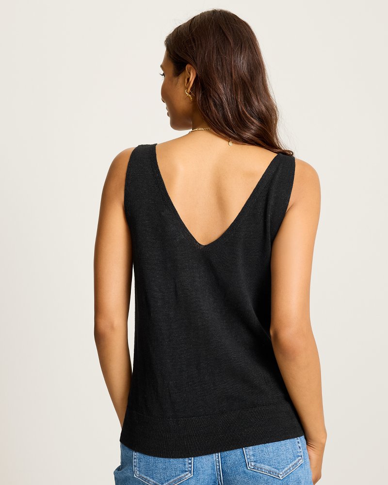 Addison Sleeveless Linen-Blend Sweater thumbnail 3