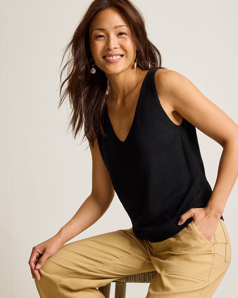 Addison Sleeveless Linen-Blend Sweater