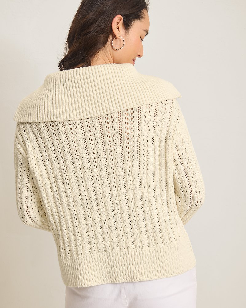 Thumbnail for Zoe Cotton Johnny Collar Sweater