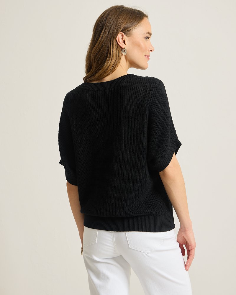 Thumbnail for Zandra Linen-Blend French-Sleeve Sweater