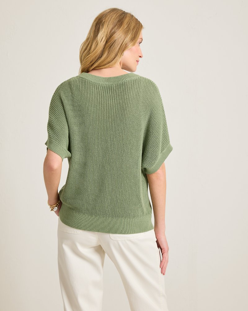 Thumbnail for Zandra Linen-Blend French-Sleeve Sweater
