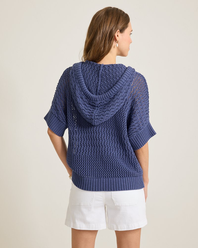 Thumbnail for Zoe Cotton Open Stitch Baja Hoodie