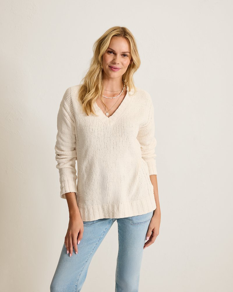 Malibu Chenille V-Neck Sweater