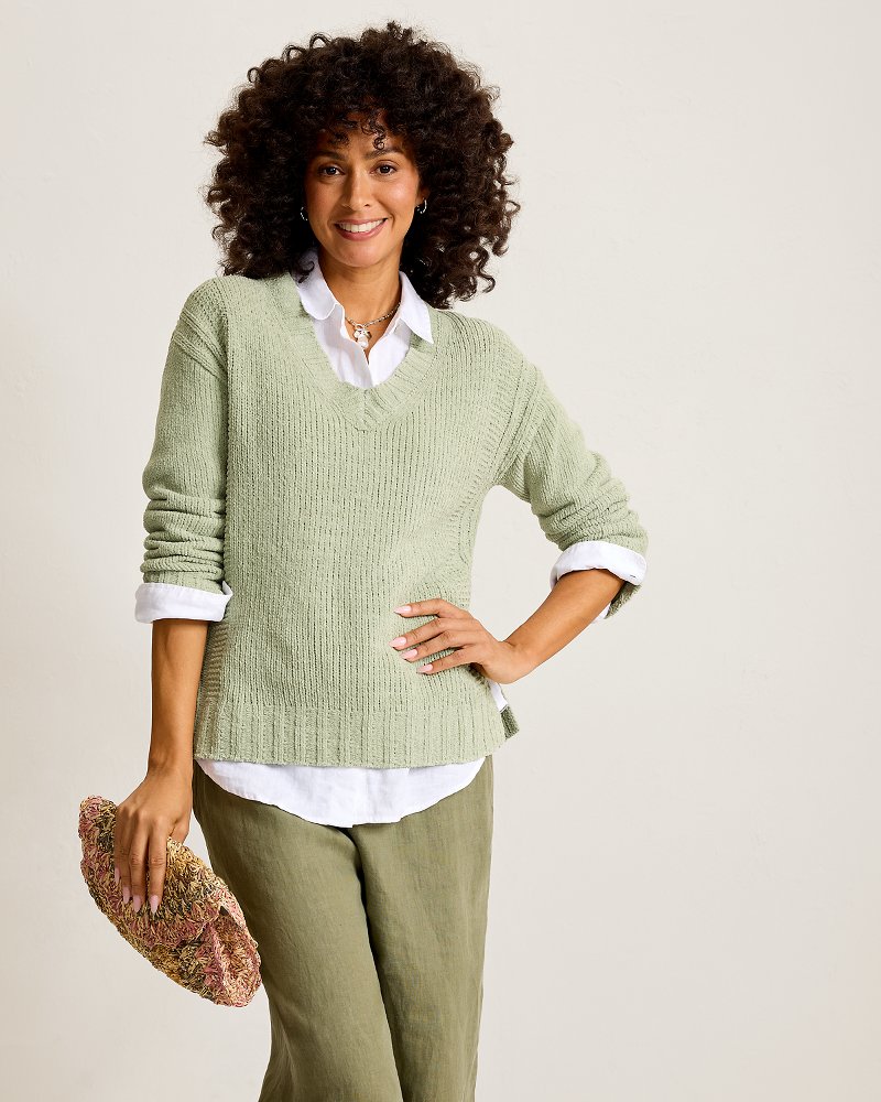 Malibu Chenille V-Neck Sweater