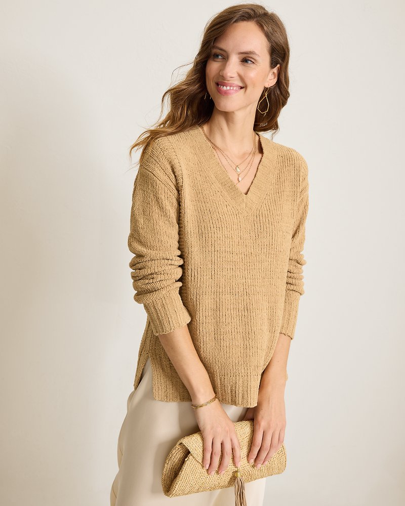 Malibu Chenille V-Neck Sweater