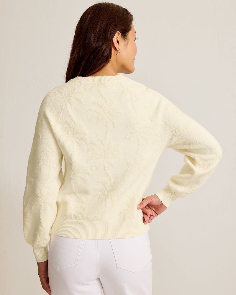 Beach Side Palm Cotton Crew Sweater