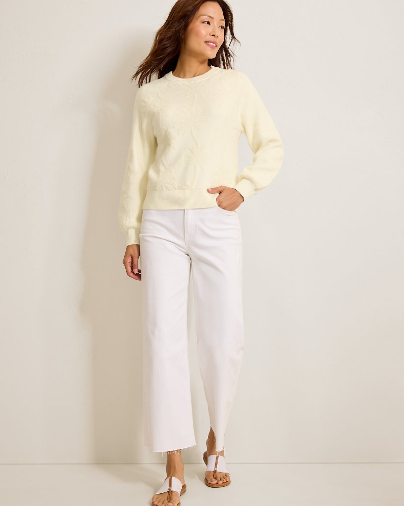 Beach Side Palm Cotton Crew Sweater