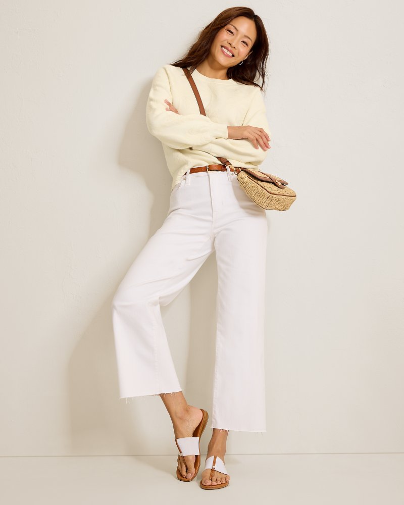 Beach Side Palm Cotton Crew Sweater