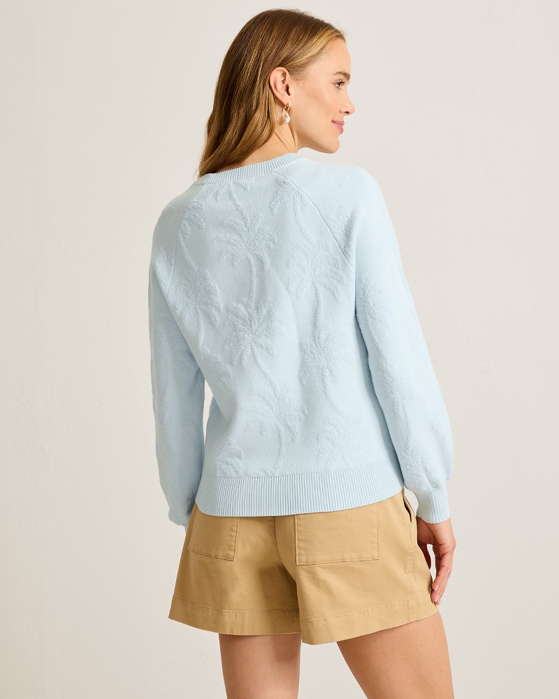 Beach Side Palm Cotton Crew Sweater