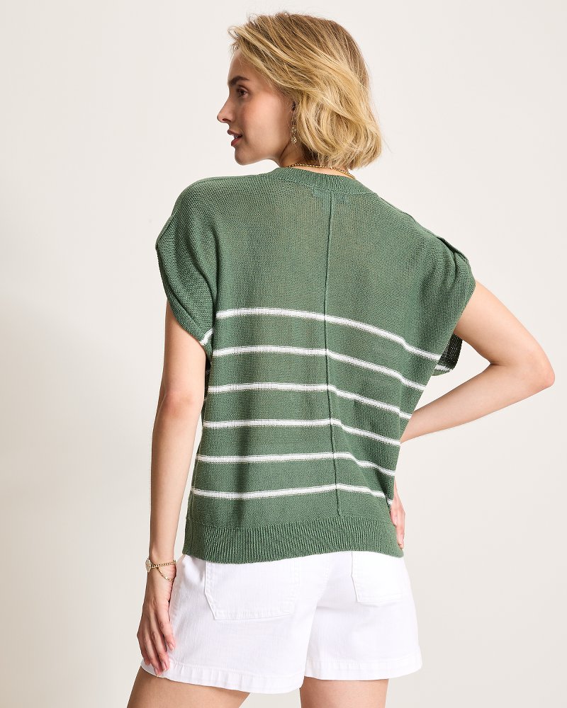 Lakes Edge Linen-Blend Stripe Sweater Top thumbnail 3