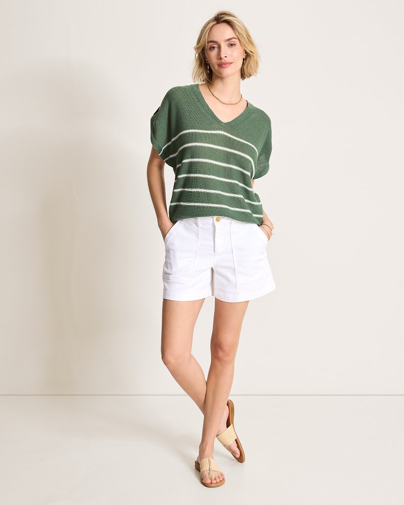 Lakes Edge Linen-Blend Stripe Sweater Top thumbnail 4