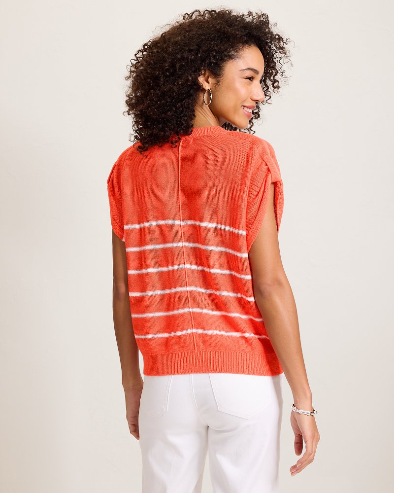 Lakes Edge Linen-Blend Stripe Sweater Top thumbnail 3
