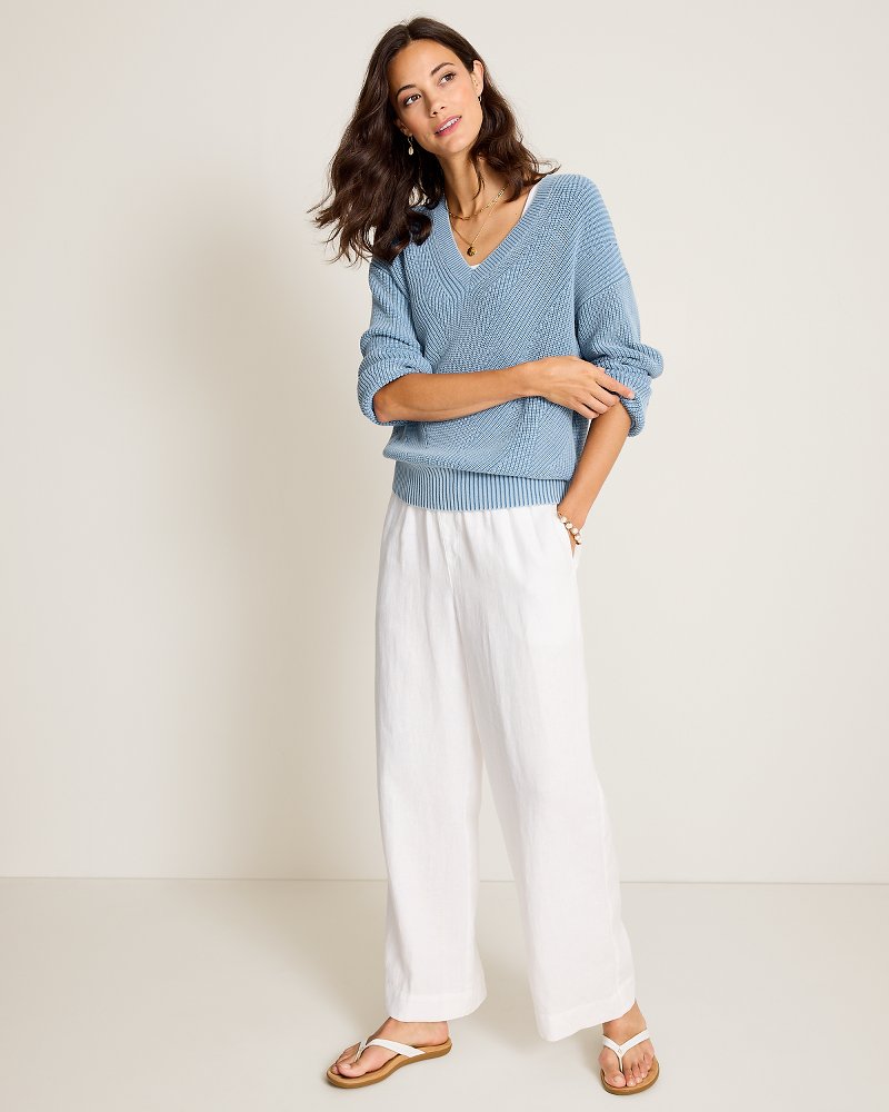 Salt & Sea Wash Wave V-Neck Sweater