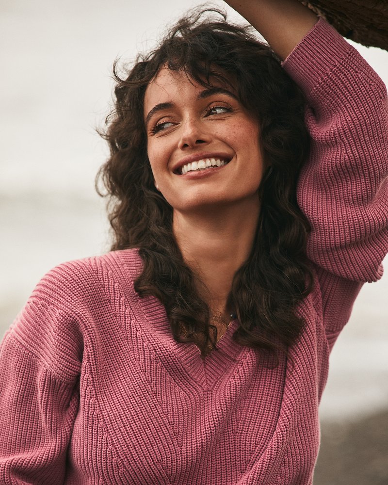 Salt & Sea Wash Wave V-Neck Sweater