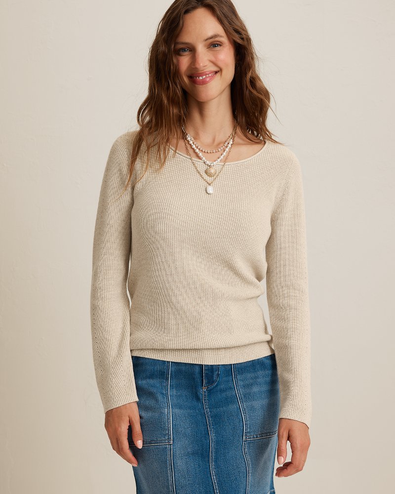 Opal Shore Shimmer Crewneck Sweater