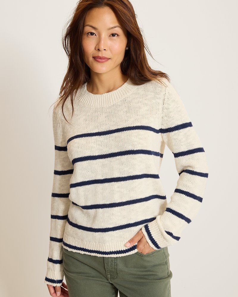 Surf Shore Cotton Stripe Crewneck Sweater