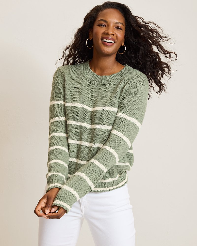 Surf Shore Cotton Stripe Crew Sweater
